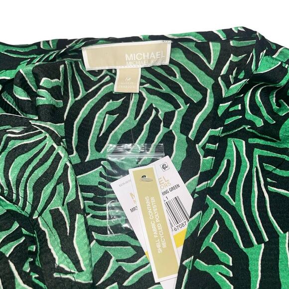 NWT! Michael Kors Zebra V-Neck Flounce Blouse - Size Medium - Picture 10 of 11